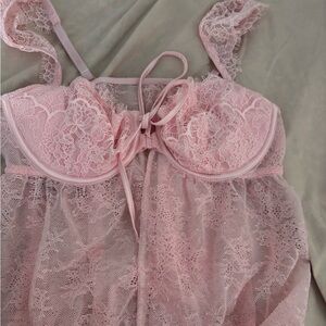 Victoria Secret Delicate Pink Lace Babydoll Chemise - Women Intimates